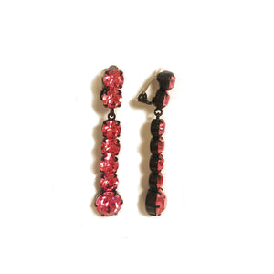 Pink Stone Clip-On Earrings
